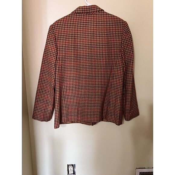 Requirements Womens Houndstooth Wool Blend BlazerJacket Size 14 - Picture 4 of 13
